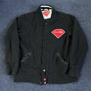 Diamond Supply Co Chocolate Jacket Mens Medium Black‎ Wool Varsity Skate